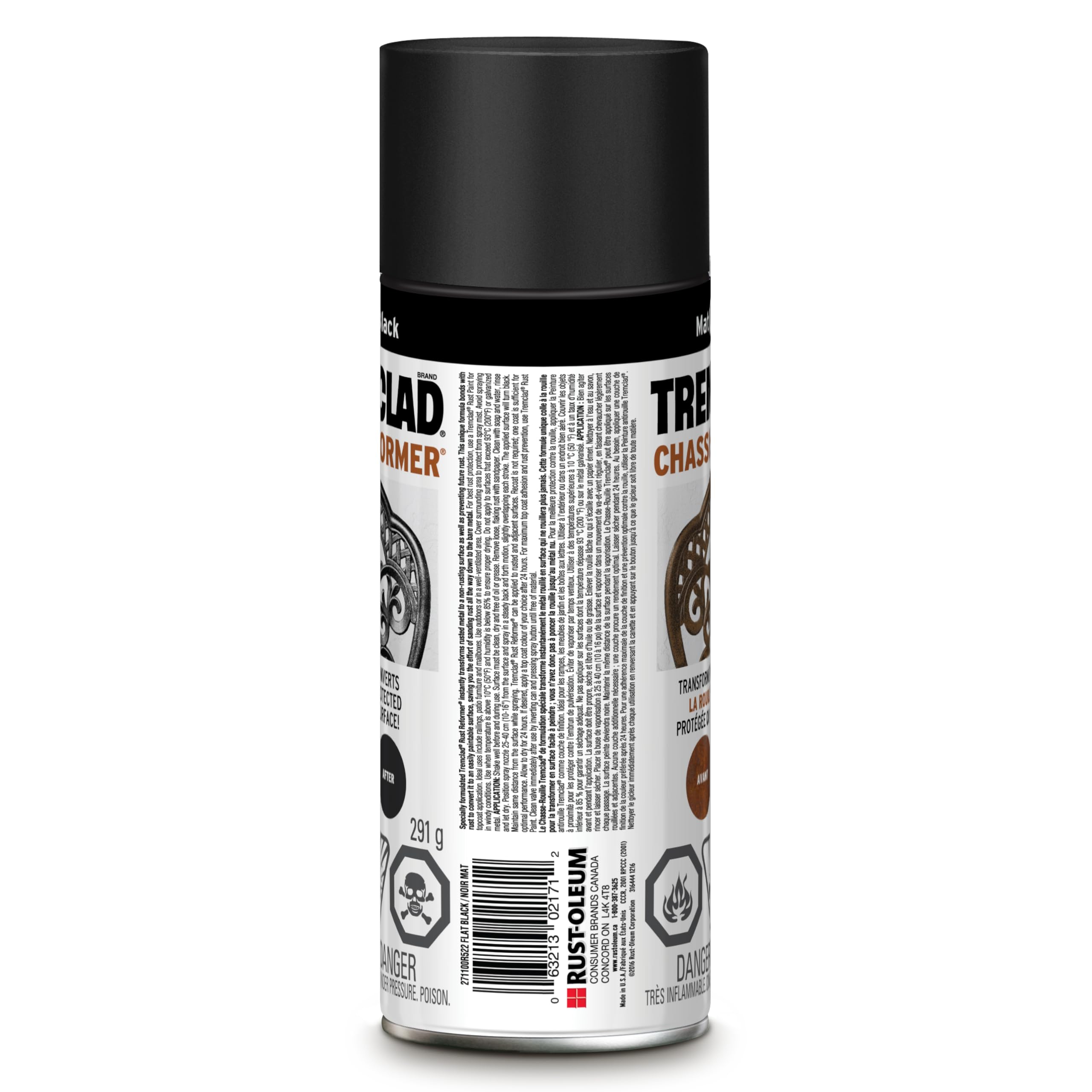 Rust-Oleum Tremclad Rust Reformer Spray Paint in Flat Black, 291g